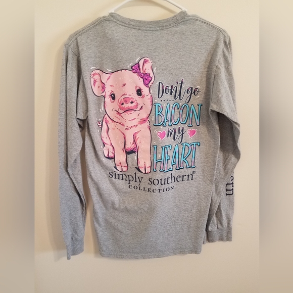 Simply Southern Gray Graphic Long Sleeve Tshirt - Picture 3 of 4
